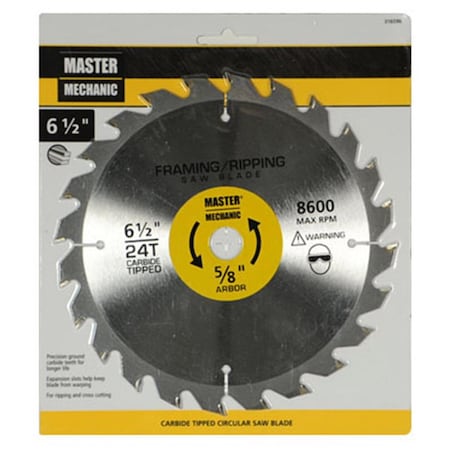 Disston 6.5 in. Master Mechanic Framing Combination & Rip Circular Saw Blade, 24 Tooth DI569974